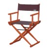 Cadeira diretor cinema em lona azul e madeira mogno